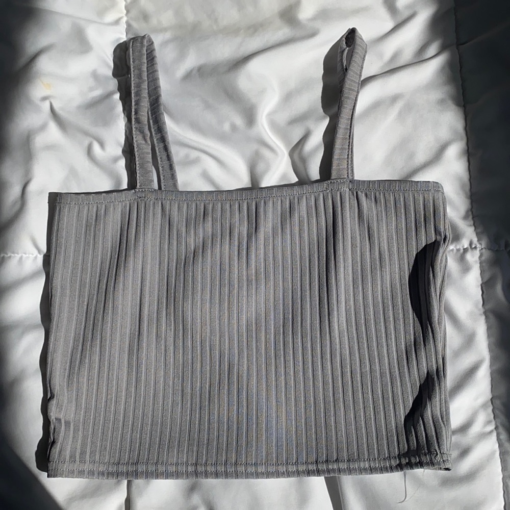 Ribbed Square Neck Crop Top